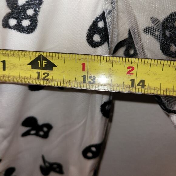 NWT Mushroom Glitter Mesh Womens Top Puff Sleeve Hot Topic Size M Sheer Groovy - Picture 8 of 8